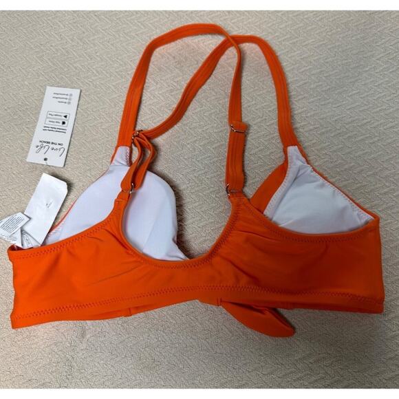 Cupshe Women’s 2PC Bikini Swimsuit Small Orange Top Floral Bottoms Swimwear - Picture 4 of 8